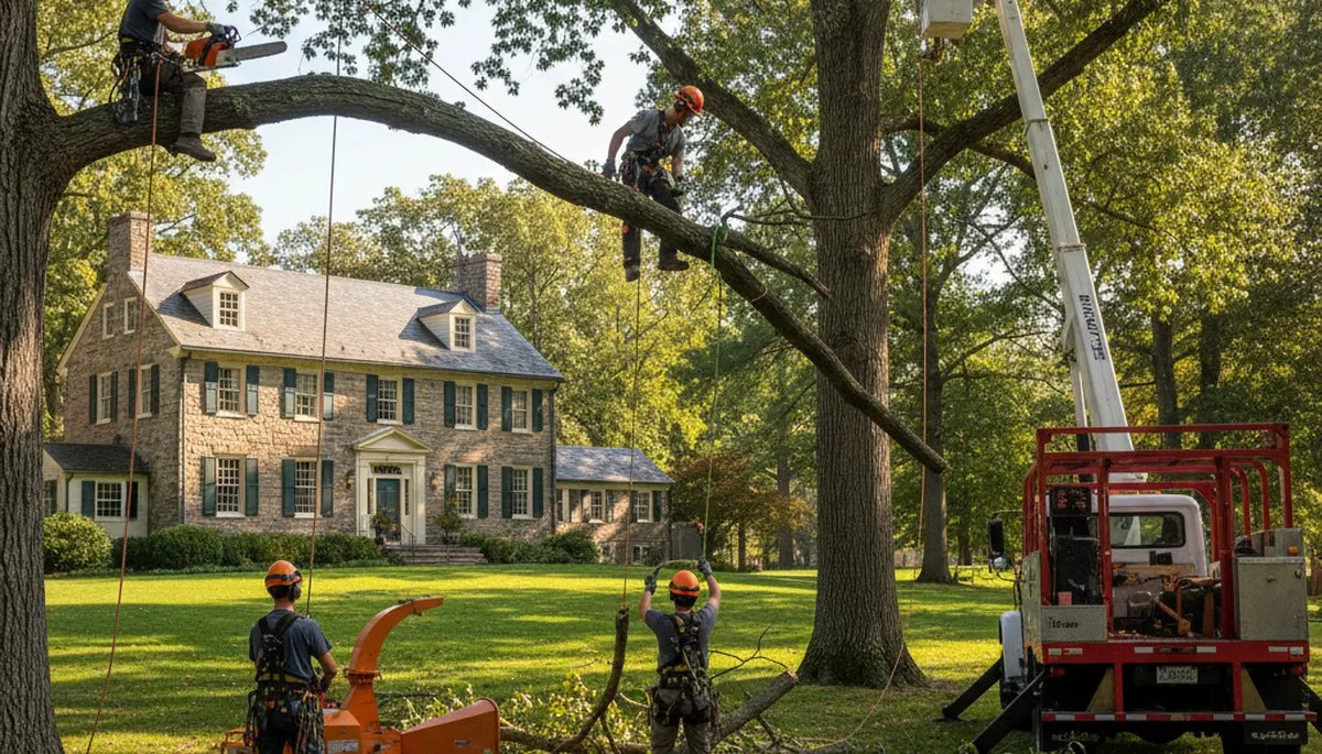 Tree service team in Richmond, VA performing professional tree trimming and pruning