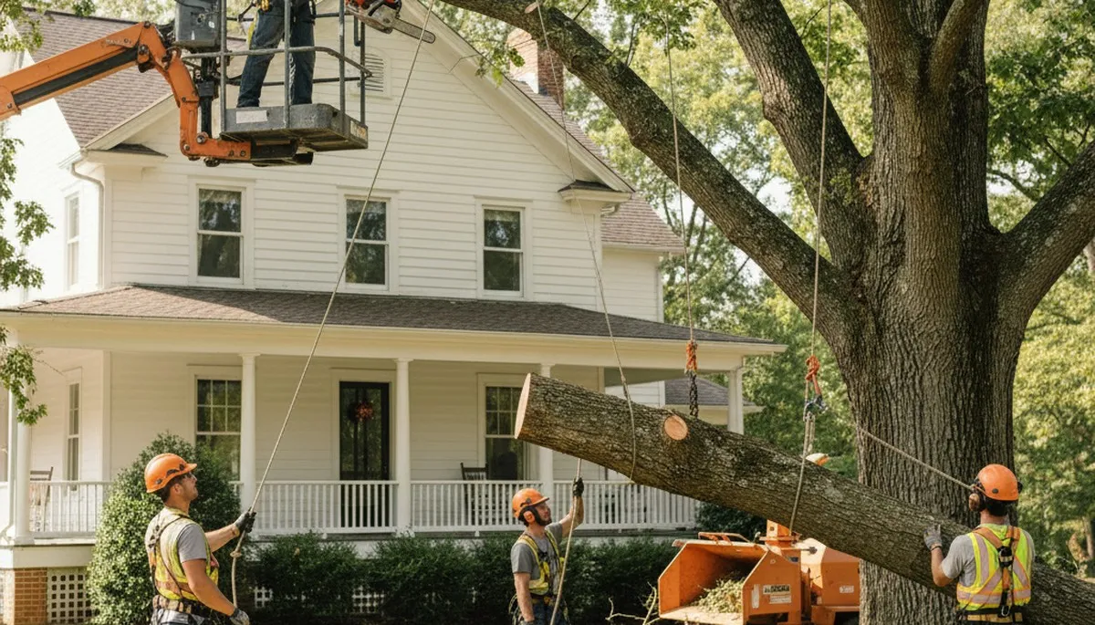 Professional tree service team trimming trees in Richmond, VA for safe, healthy landscapes