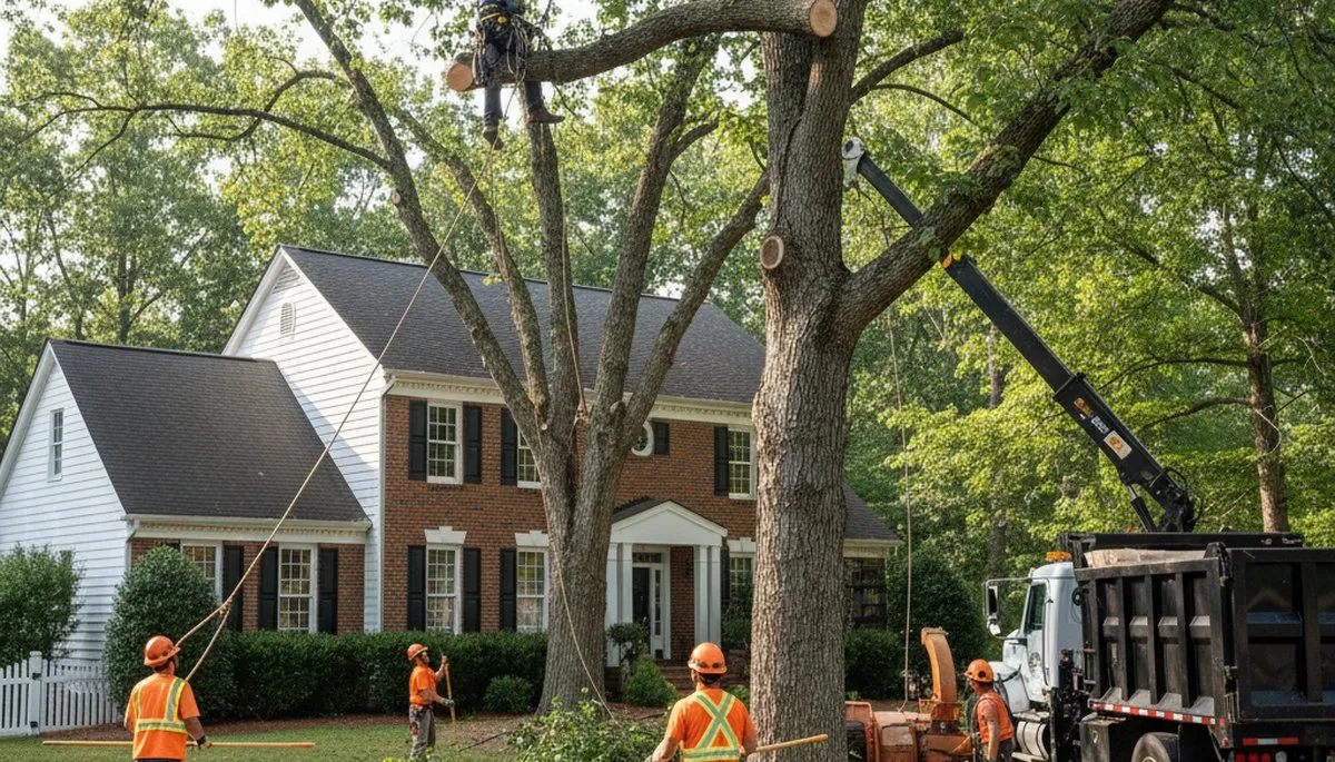Tree service crew in Richmond, VA performing professional tree trimming and maintenance